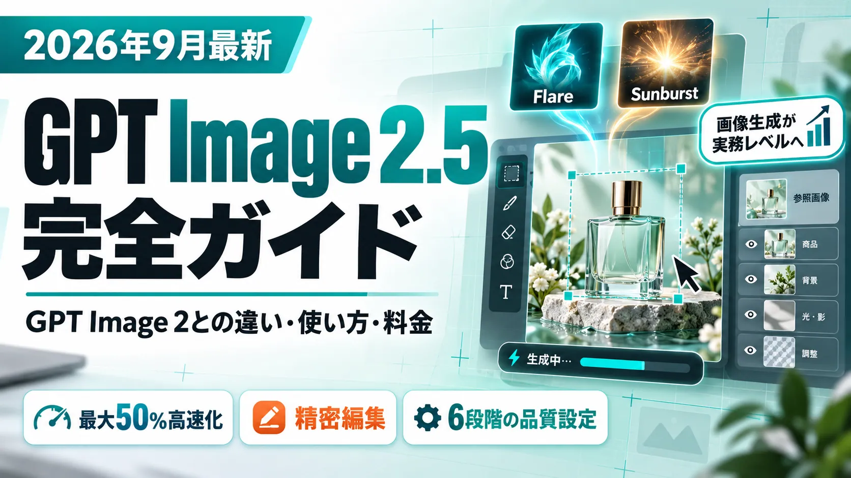 GPT Image 2.5徹底解説。GPT Image 2との違い、Flare／Sunburstの使い分け、API料金、業務活用までわかりやすく紹介