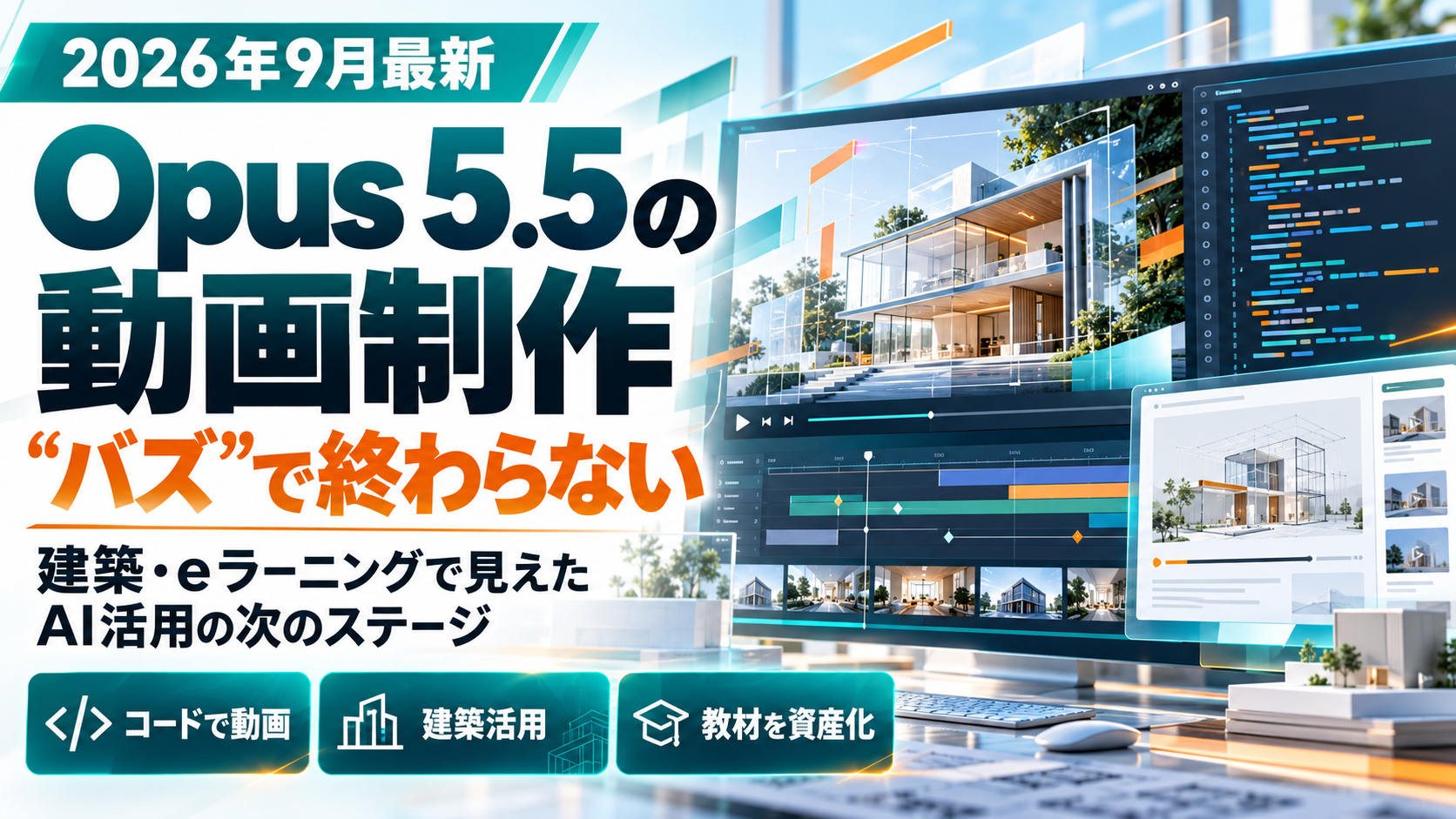 2026年9月最新 Opus 5.5の動画制作 “バズ”で終わらない。建築・eラーニングで見えたAI活用の次のステージ