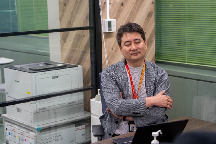 インタビュー風景。スミセイ情報システム株式会社の実務者メンバー
